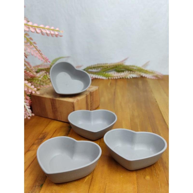 Kit 08 Mini Bowl Potinho Coração Bambu Polipropileno Lyor - Bowl